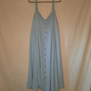 Torrid Light Blue Button Front Midi Dress; Chambray Blue; size 2